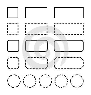 Rectangle and cricle shape solid and dot outline background