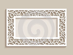 Rectangle frame with cutout paper border