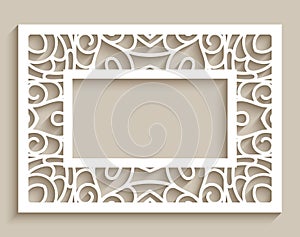 Rectangle frame with lace border pattern