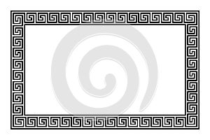 Rectangle frame with seamless meander pattern photo