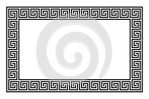 Rectangle framed disconnected meander pattern made of seamless meanders photo