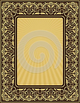 Rectangle gold frame