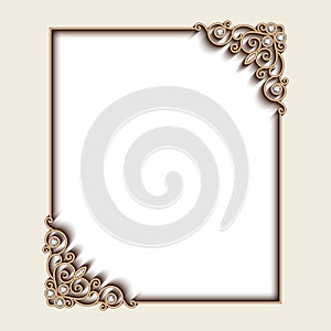 Rectangle gold jewelry frame