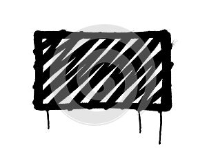 Rectangle graffiti spray banner. Graphic spray paint frame on transparent background