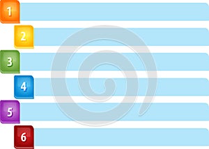 Rectangle Items Six blank business diagram illustration