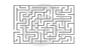 Rectangle labyrinth with entry and exit.vector game maze puzzle with solution