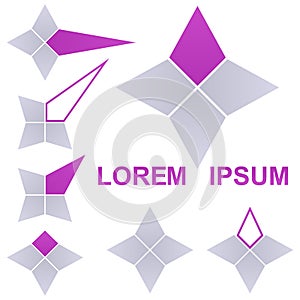 Rectangle logo vector set