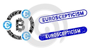 Rectangle Mosaic Bitcoin Euro Collaboration with Scratched Euroscepticism Seals