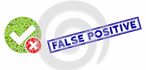 Rectangle Mosaic False Positive with Grunge False Positive Stamp