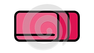 Rectangle Object Icon Pink, UI Element, vector design Generative AI