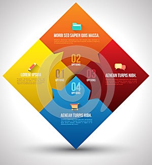 Rectangle options template with icons