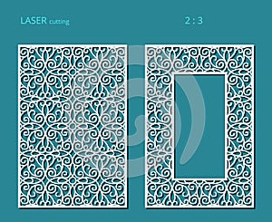 Rectangle panels with cutout lace pattern