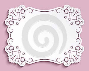 Rectangle paper frame, greeting card template