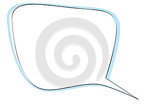 Rectangle rounded corners speech bubble for dialog. Isolated on white background.