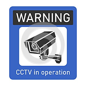 Rectangle Sign of CCTV Camera and Video Surveillance