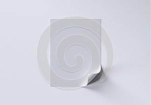 Rectangle Sticker Mockup  with Curled Corner. 3D Render
