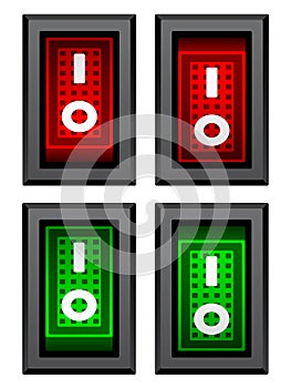 Rectangle toggle power switches