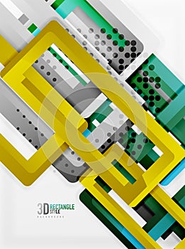 Rectangle tube elements, vector background