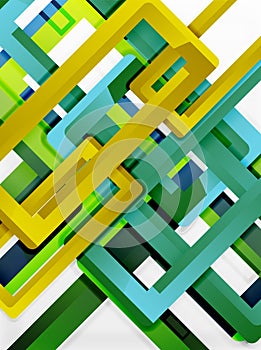 Rectangle tube elements, vector background