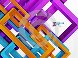 Rectangle tube elements, vector background