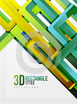 Rectangle tube elements, vector background
