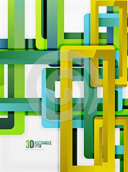 Rectangle tube elements, vector background