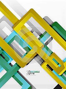 Rectangle tube elements, vector background