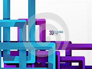 Rectangle tube elements, vector background