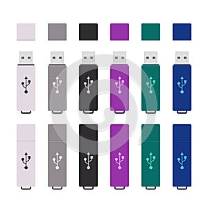 Rectangle USB flash drives colorful set