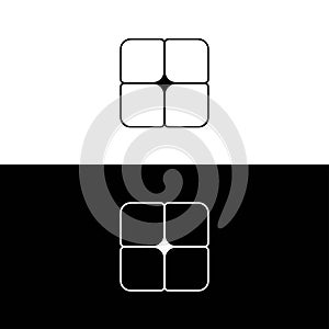 Rectangle vector logo template design