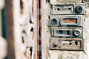 Rectangle vintage doorbell buttons