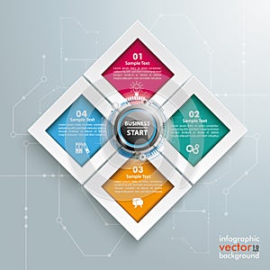 Rectangles Template 4 Options Infographic Business Start