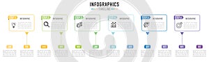 Rectangular 12 months timeline infographic for business presentation