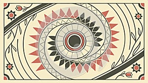 Rectangular background element with colorful spiral radial pattern design vector design Generative AI