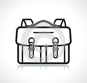 Rectangular backpack thin line icon