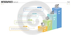 Rectangular, bar or cube isometric and mind map infographic for business presentation