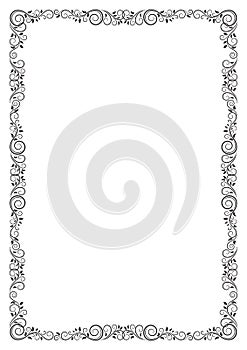 Rectangular black ornate frame