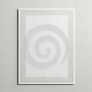 Rectangular blank certificate or diploma with