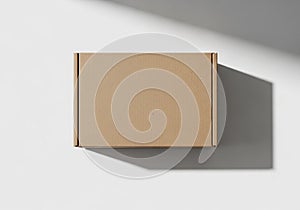 Rectangular cardboard box on a plain white surface. The box is