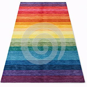 Colorful carpet isolated on white background front view