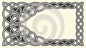 Rectangular Celtic Knot Ornate Frame Design, vector design Generative AI