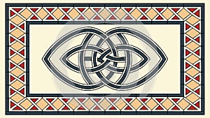 Rectangular Celtic Knot Pattern Frame for Cultural and Art Designs, vector design Generative AI