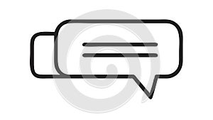 Rectangular Chat Bubble Outline Icon, Communication Text Message, vector design Generative AI