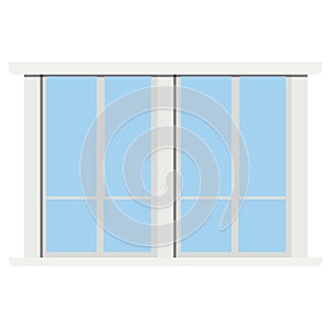 Rectangular colored window for home isolated on white background. Clipart