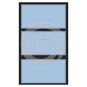 Rectangular colored window for home isolated on white background. Clipart
