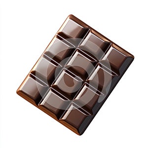 Delicious Milk Chocolate Bar, Sweet Treat, Isolated on White