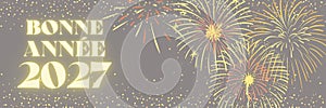 Rectangular design of Happy New Year with fireworks