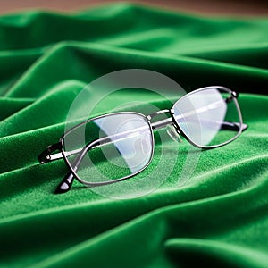 Rectangular eyeglasses with thin black frames