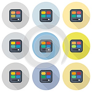 Rectangular eyeshadow palettes vector flat icon set