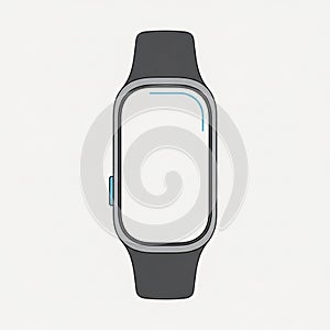 Rectangular face with rounded edges featuring a thin blue line